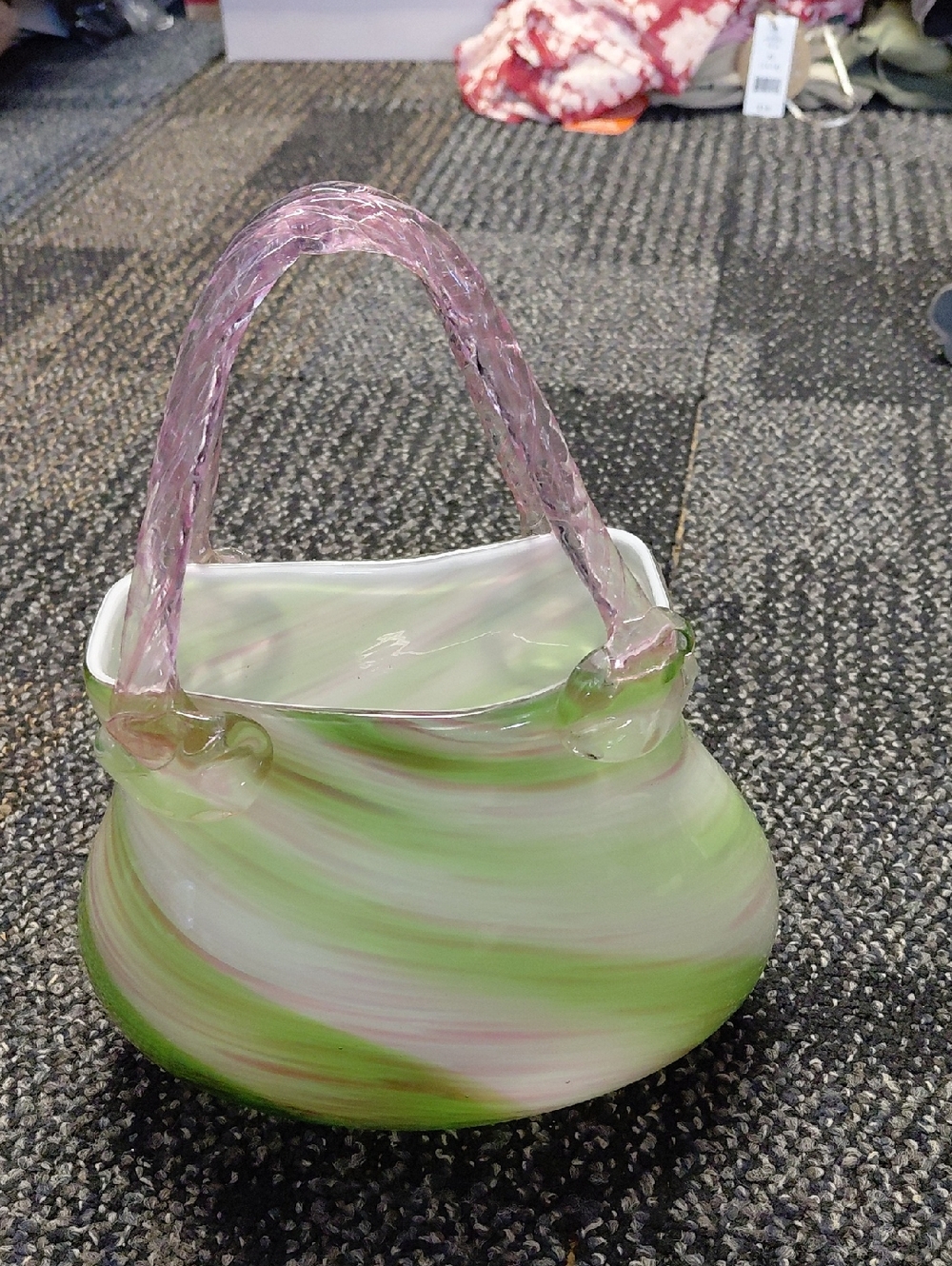 Murano Style Glass Purse Vase